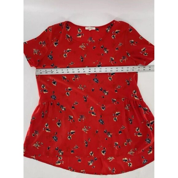 Pleione Women’s Red Floral Chiffon Blouse Size XS‎ Career Workwear Ruffle USA - Picture 10 of 10